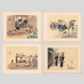 4 Japanese Woodblock Prints by Sanzo Wada