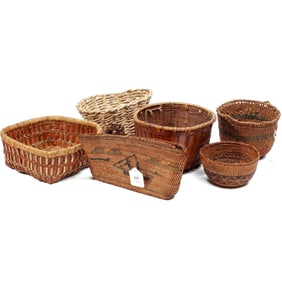 Group of 6 NW Coast Native American Baskets