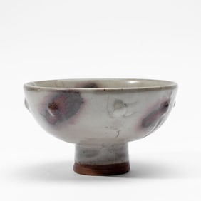 Chinese Jun Type Splashed Glaze Stem Bowl