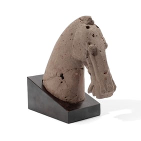 Chinese Han Dynasty Pottery Horse Head