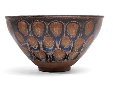 Chinese Variant Honeycomb Temmoku Pottery Bowl