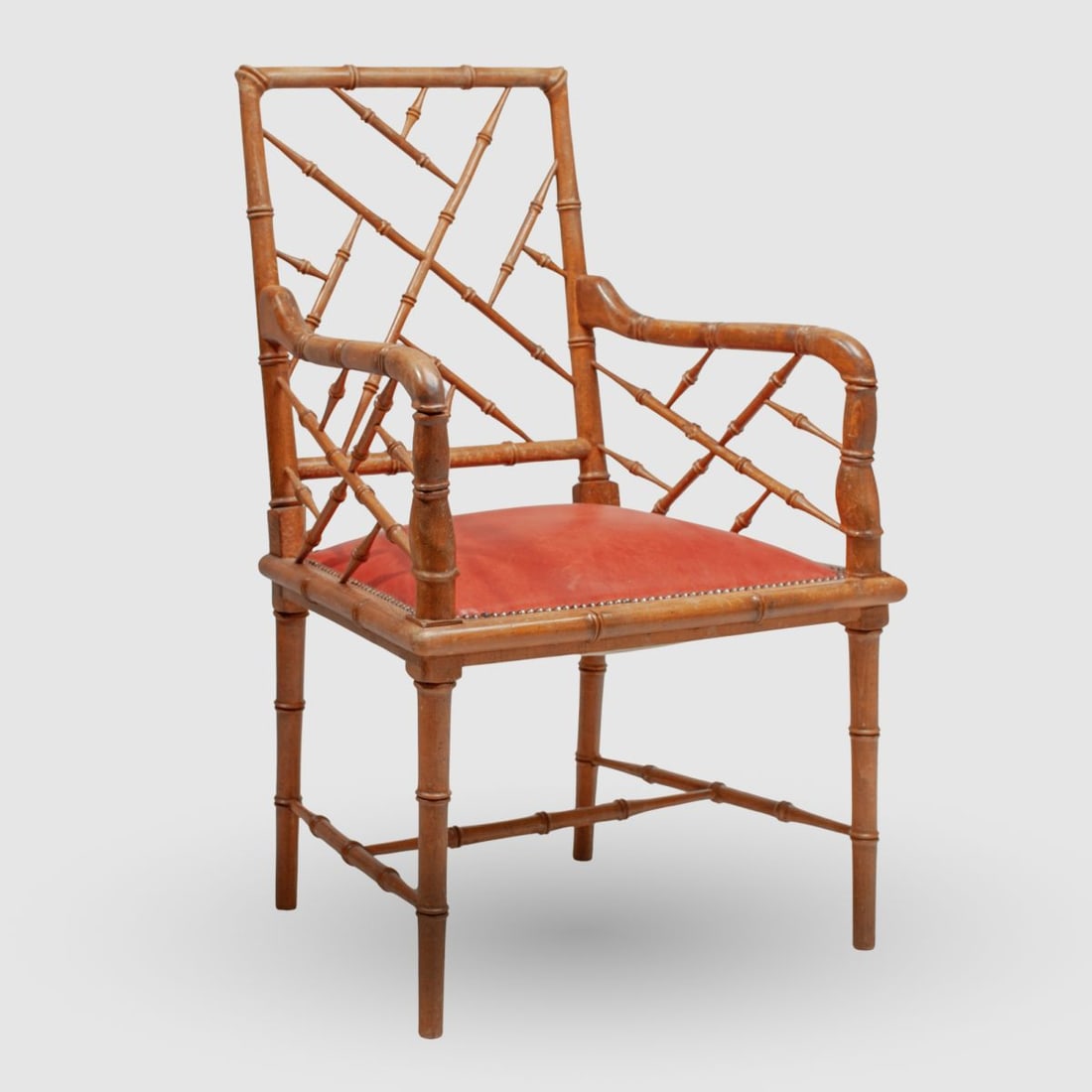 Chinese Chippendale Style Faux Bamboo Armchair (1 of 10)