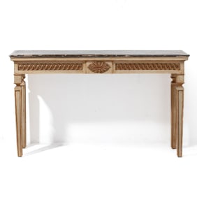 Antique Neoclassical Parcel Gilt Console Table