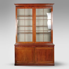 Georgian Mahogany Breakfront Bookcase