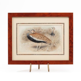 Henrik Gronvold "Two Bustards" Watercolor on Paper