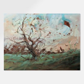 WILLIAM F. REESE "MARCH WINDS" OIL ON CANVAS