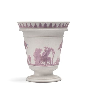 Wedgwood Grey & Lilac Jasper Smear Glaze Vase