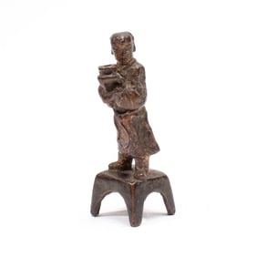 Chinese Gilt Bronze Buddhist Attendant Boy Figure