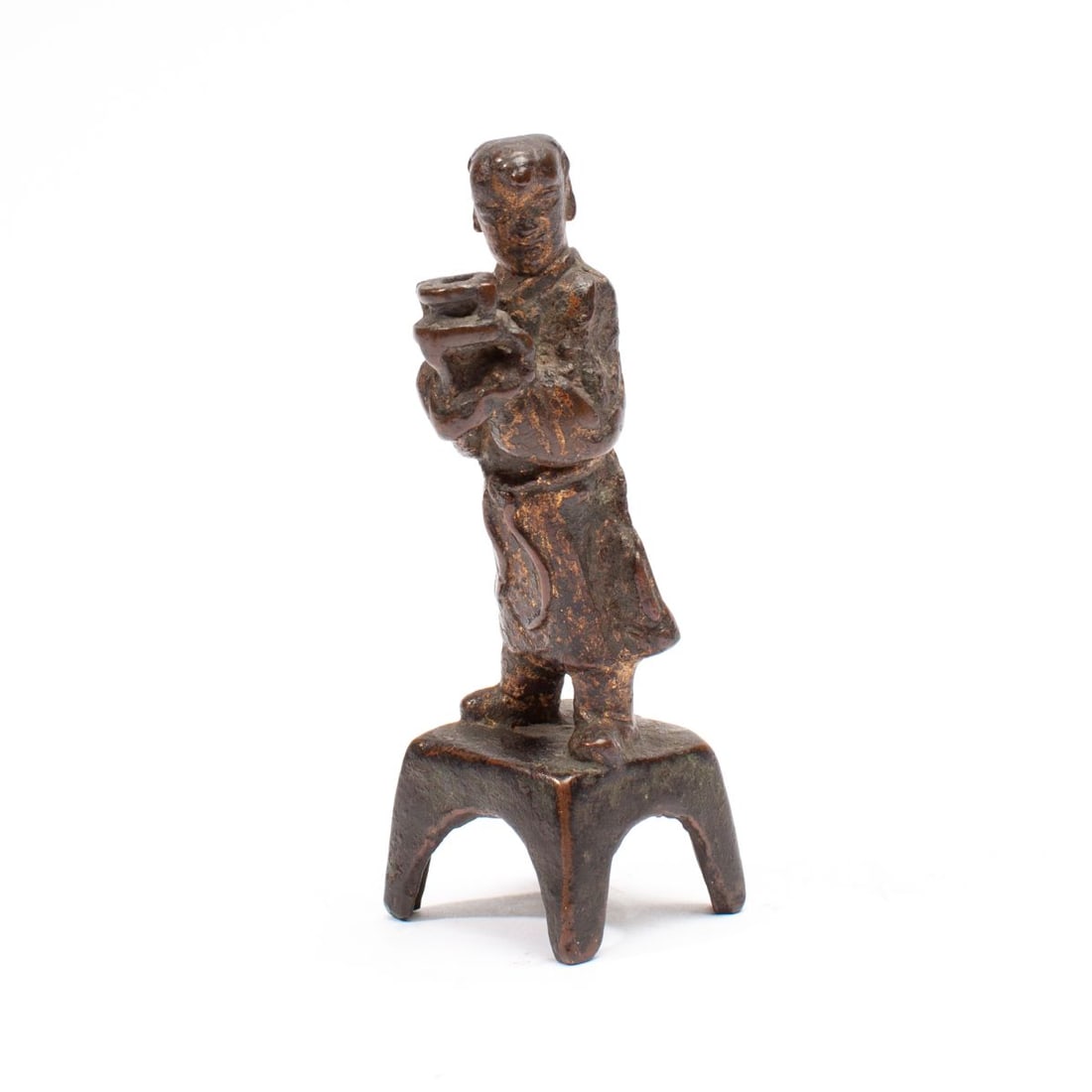 Chinese Gilt Bronze Buddhist Attendant Boy Figure (1 of 5)