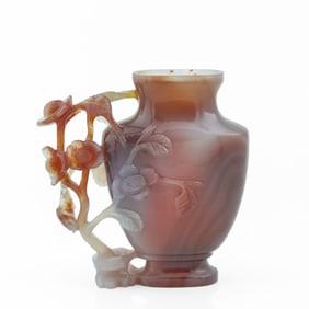 Chinese Qing Carved Agate Vase