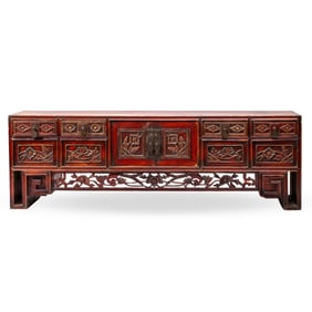 Chinese Carved Hardwood Lady's Chest