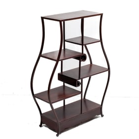 Chinese Wood Fanghu Vase Display Shelf