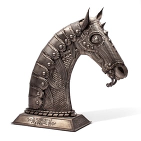 Large Folk Art Embossed Sheet Metal Horse Head