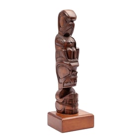 Joe Becker NW Coast Carved Cedar Totem