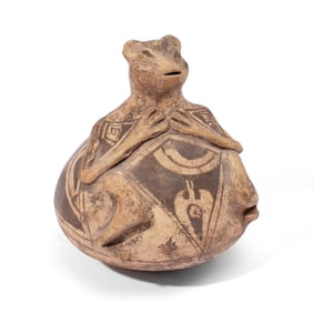 Hopi Pueblo Jaguar Effigy Pottery Vessel