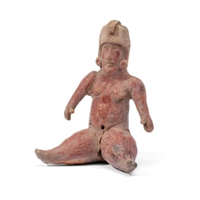 Colima Seated Shaman Pre-Columbian Pottery Figure