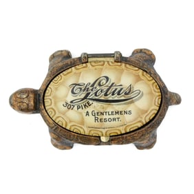 Cast Iron & Celluloid Turtle Advertising Box