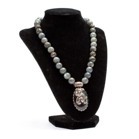 Tibetan Labradorite & Sterling Beaded Necklace