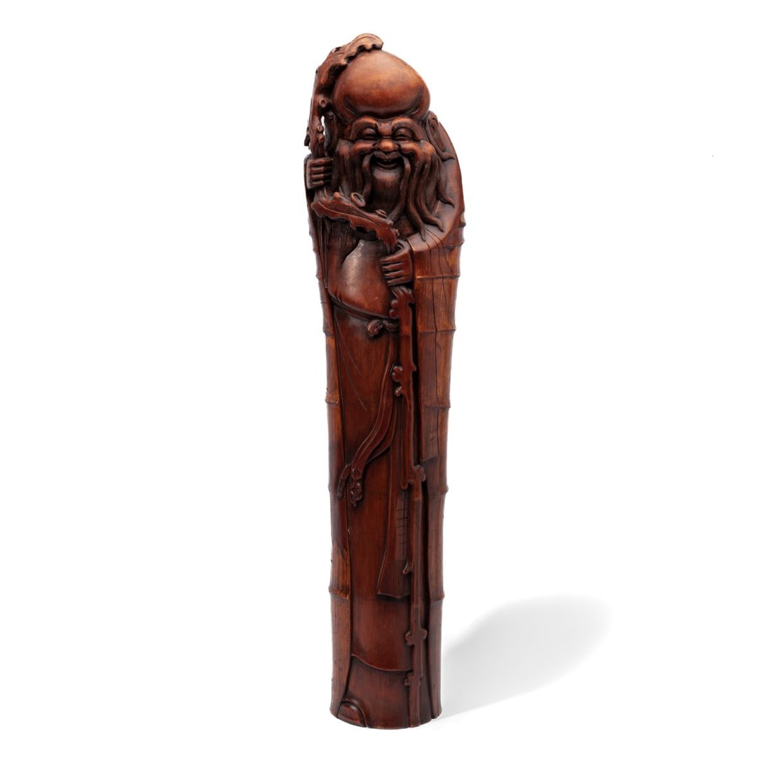 Large Chinese Carved Bamboo Figure of Shoulao 3' (1 of 7)