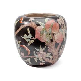 Large Chinese Porcelain Peach & Bat Jardiniere
