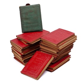 Antique Little Red Leather Library Books