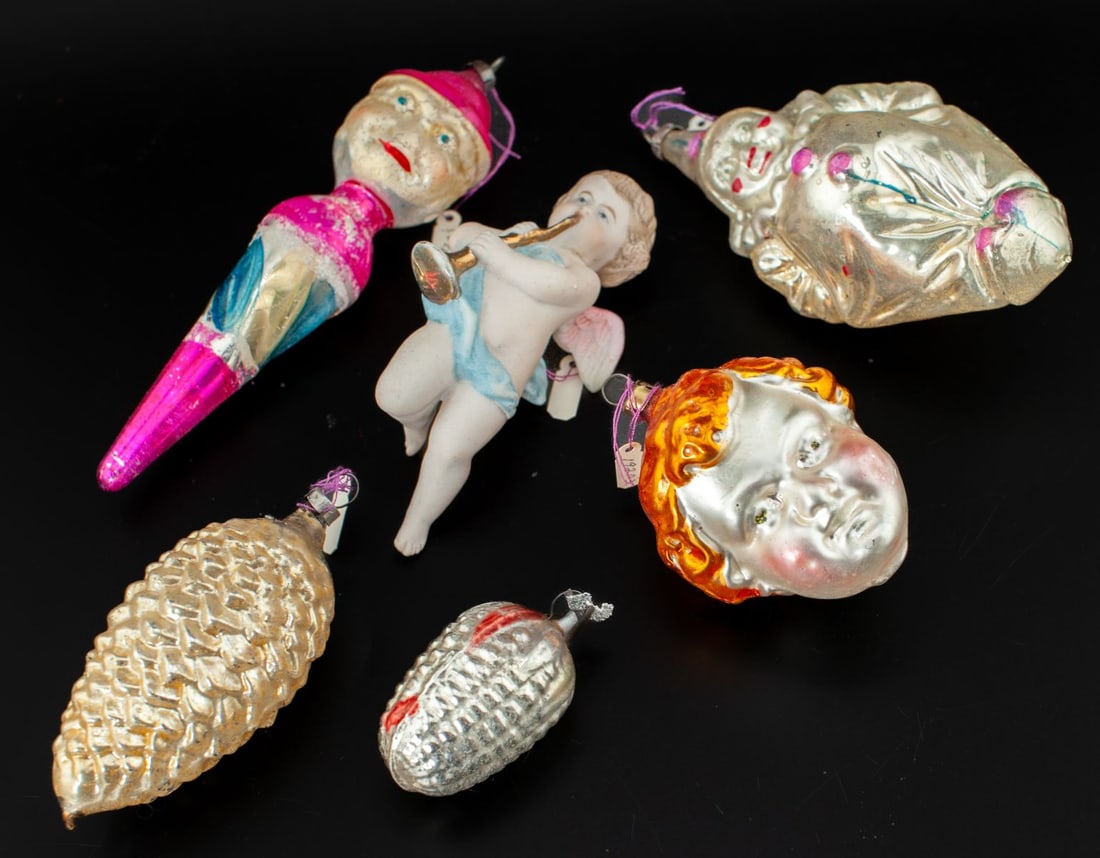 Antique Christmas Glass Ornaments Porcelain Angel (1 of 4)
