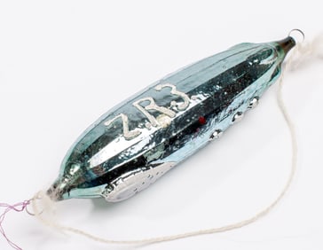 Antique Glass Zeppelin ZR3 Christmas Ornament