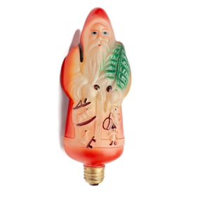 Vintage Santa Claus Glass Light Bulb 8.25"