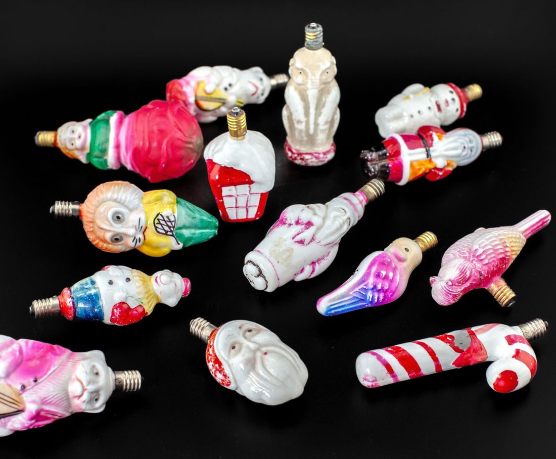 Vintage Figural Milk Glass Christmas Light Bulbs (1 of 6)