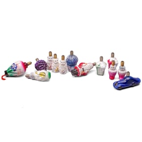 Vintage Figural Milk Glass Christmas Light Bulbs