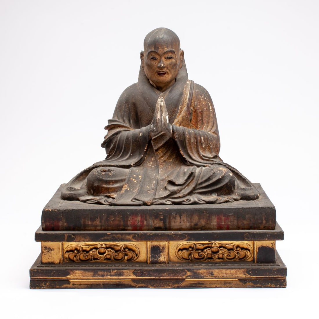 Japanese Early Edo Period Wood Buddhist Priest (1 of 9)