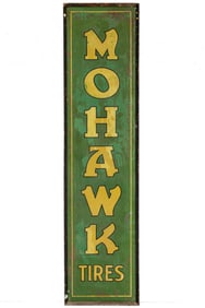 Large Vintage Mohawk Tires Advertising Sign 70"