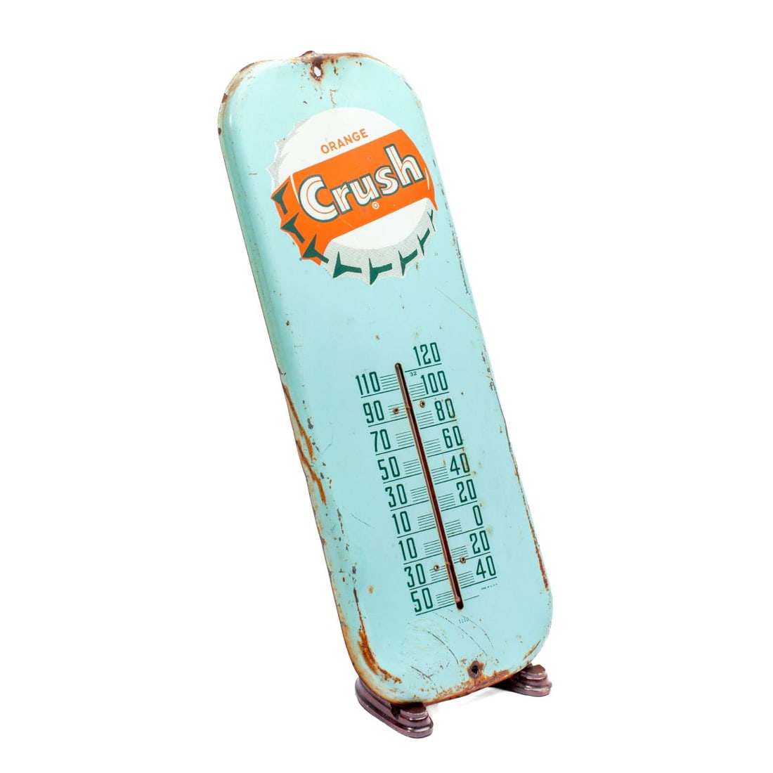 Vintage Orange Crush Tin Advertising Thermometer (1 of 3)