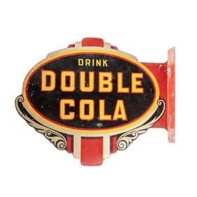 Vintage Double Cola DST Tin Advertising Sign