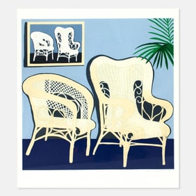 Hunt Slonem "Two Chairs" Serigraph, 1978