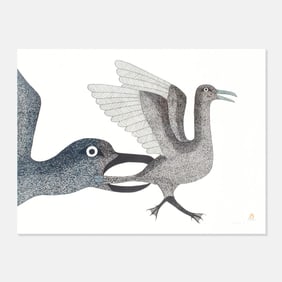 Kenojuak Ashevak "A Bird in Danger" Lithograph