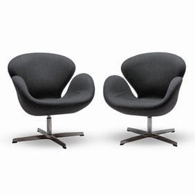 Pair Style of Arne Jacobsen "Swan" Chairs