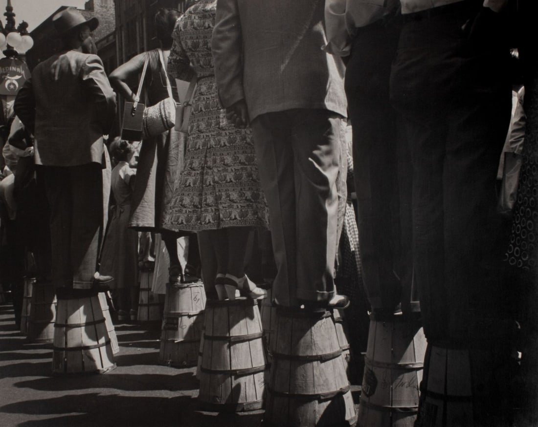 George Gulacsik (WA) Silver Gelatin Photograph: "Backrow", 1950. George Gulacsik (1923-2010). Silver gelatin photograph printed on lustre satin paper; mounted to textured mat board with ink signature and date lower left edge. Pencil inscribed #12 a