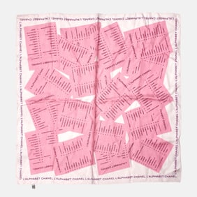 Chanel L'ALPHABET Silk Square Bandana Scarf