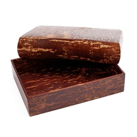 Japanese Burlwood Veneer Writing Box / Suzuribako