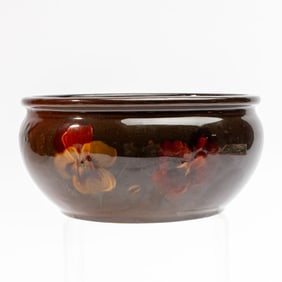 Weller Art Pottery Bowl Pansy Floral