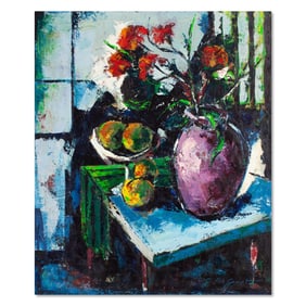 George De Groat "Blue Table" Oil on Canvas