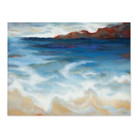 Otto Fried (OR) "Blue Sea" Oil on Canvas, 1971