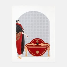 Erte "Emerald Eyes" Embossed Serigraph on Paper