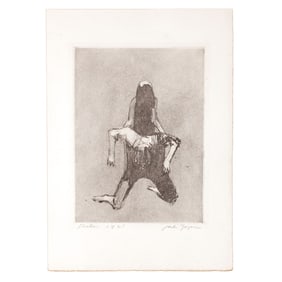 Vintage "Pieta" Artist Signed Etching