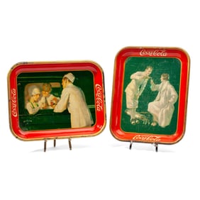 1926 & 1927 Coca-Cola Advertising Tin Litho Trays