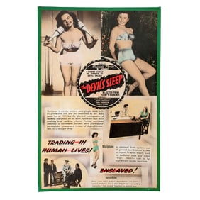 Vintage The Devil's Sleep 1949 Lobby Poster 60"