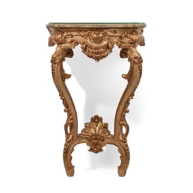 Vintage Italian Rococo Giltwood Console Table