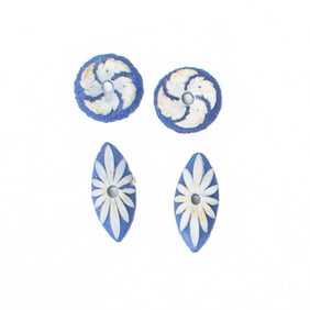 Four Antique Wedgwood Jasper Buttons