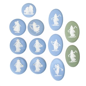 12 Wedgwood Jasper "Dancing Hours" Cameos